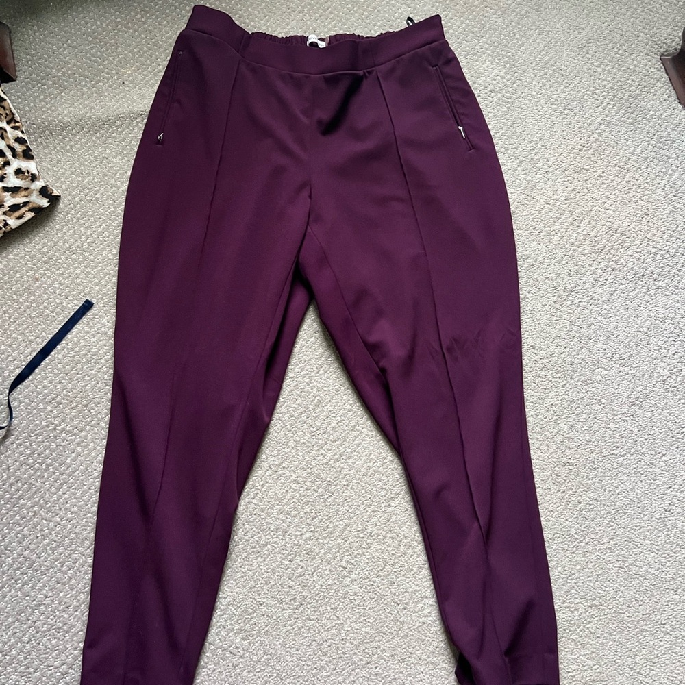 Women’s stretch Calvin Klein purple trousers in size 16W